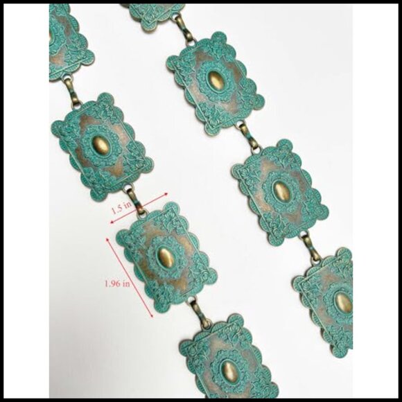 Western Metal Concho Chain Belt Boho Vintage Style Adjustable for Dresses Jeans main image 7